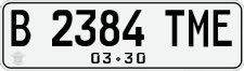 License plate of Indonesia, Regular plates