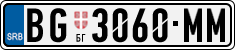 License plate of Serbia, Cars