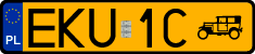 License plates of Poland, Oldtimers