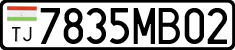 License plate of Tajikistan, Private owners (2009)