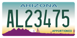 Arizona, Apportioned (AB-12345/AB12345)