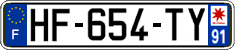 French license plate, SIV (ordinary)