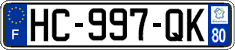 French license plate, SIV (ordinary)