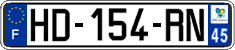 French license plate, SIV (ordinary)