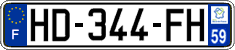 French license plate, SIV (ordinary)