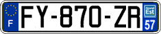 French license plate, SIV (ordinary)