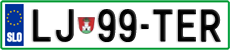 License plate of Slovenia, Cars