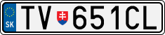 License plate of Slovakia, Cars