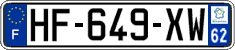 French license plate, SIV (ordinary)