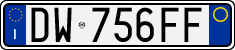 License plate of Italy, Cars (1994 year series)