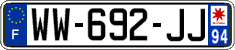 French license plate, SIV (temporary)