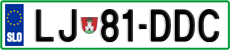 License plate of Slovenia, Cars