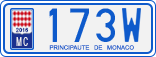 License plate of Monaco, Cars