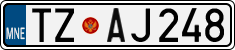 License plate of Montenegro, Cars