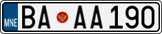 License plate of Montenegro, Cars