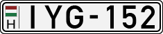 license plates of Hungary, Cars (1990)