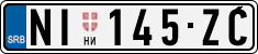 License plate of Serbia, Cars