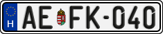 license plates of Hungary, Regular plates (2022)