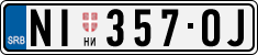 License plate of Serbia, Cars