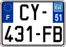 French license plate, SIV (ordinary)