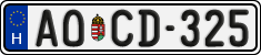 license plates of Hungary, Regular plates (2022)