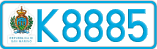 License plate of San Marino, Cars (A1234)
