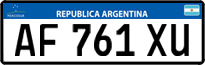 License plate of Argentina, Cars (Mercosur, AB 123 CD)