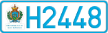 License plate of San Marino, Cars (A1234)