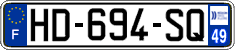 French license plate, SIV (ordinary)