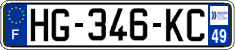 French license plate, SIV (ordinary)