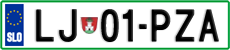 License plate of Slovenia, Cars
