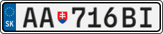 License plate of Slovakia, Cars