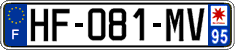 French license plate, SIV (ordinary)