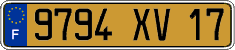 French license plate, FNI