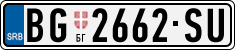 License plate of Serbia, Cars