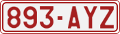 License plate of Belgium, 1951 year system