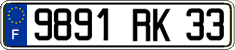 French license plate, FNI