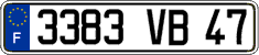 French license plate, FNI