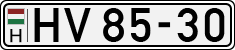 license plates of Hungary, Army (1990)