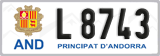 License plate of Andorra, Cars (A 1234)