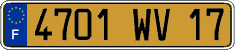 French license plate, FNI