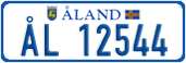License plate of Åland, Cars (ÅL 12345)