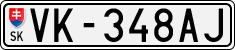 License plate of Slovakia, Cars
