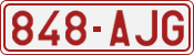 License plate of Belgium, 1951 year system