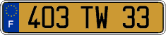French license plate, FNI