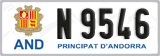 License plate of Andorra, Cars (A 1234)