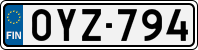 License plate of Finland, Cars