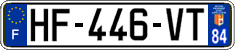 French license plate, SIV (ordinary)