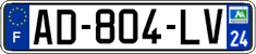 French license plate, SIV (ordinary)