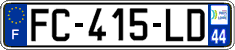 French license plate, SIV (ordinary)